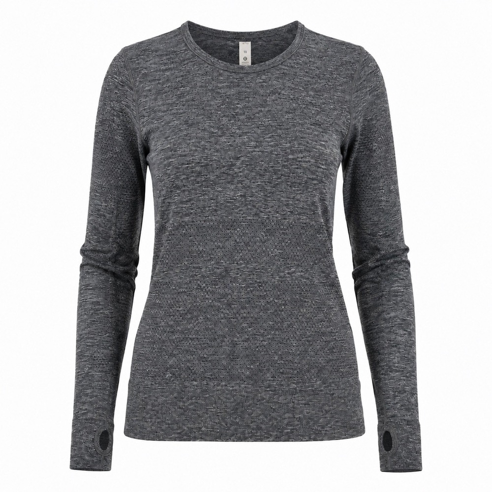 Lululemon Swiftly Tech Long Sleeve Gray Space Dye Athletic Gorpcore Womens 10